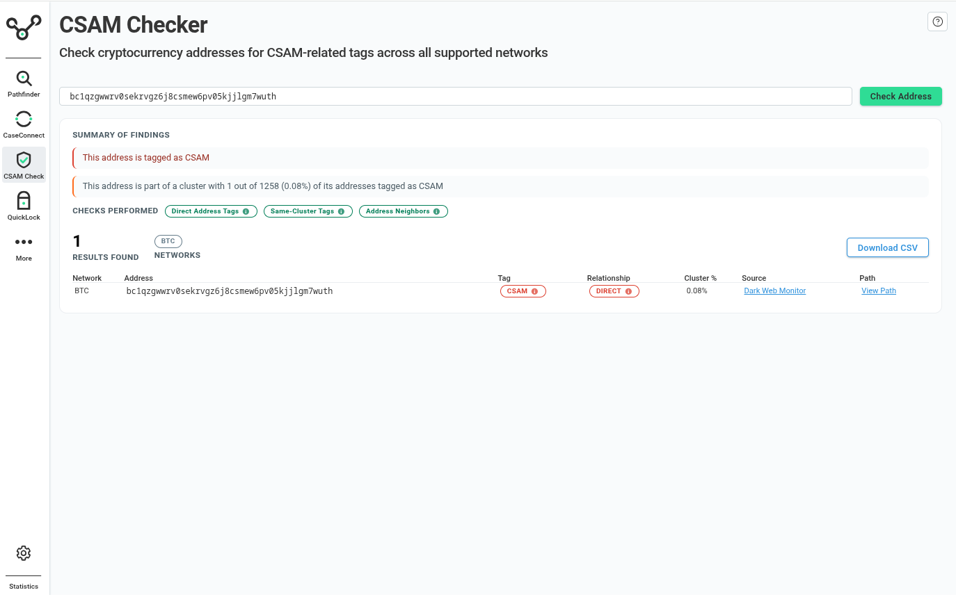 CSAM Checker screenshot